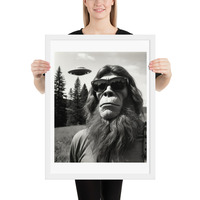 Funny Sasquatch Bigfoot with UFO Framed poster - Thumbnail 19