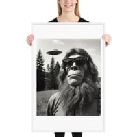 Funny Sasquatch Bigfoot with UFO Framed poster - Thumbnail 20