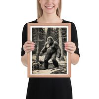 Funny Bigfoot Sasquatch Sighting Photo Framed poster - Thumbnail 8