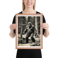 Funny Bigfoot Sasquatch Sighting Photo Framed poster - Thumbnail 9