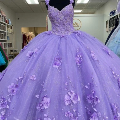 Ball gown pretty quinceanera dresses with lace appliques