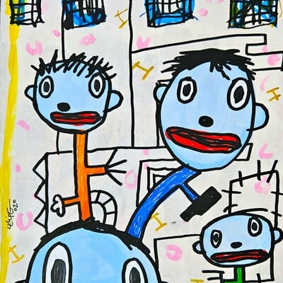 🧑‍🤝‍🧑 drawing by celipe perroloco "we see it all blue"  - Thumbnail 4