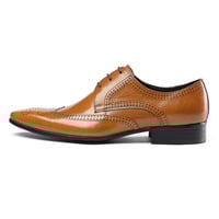 Men's genuine leather brogue pointed toe shoes - Thumbnail 6