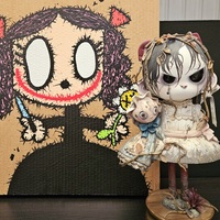 😈👧Painting by Celipe Perroloco "Lady witch death flower"  - Thumbnail 3