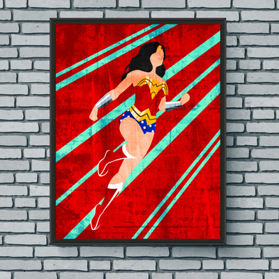 Minimalist art print - wonder woman