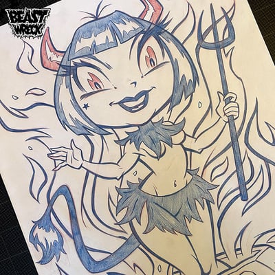 Devil doll x pencil art - Thumbnail 3