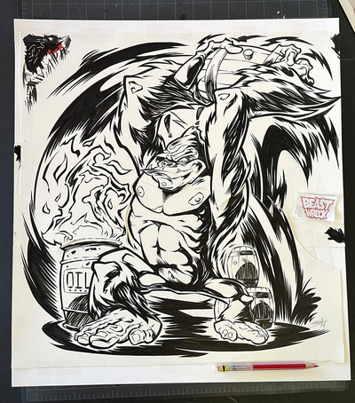 DONKEY KONG: FIRE BARRELS ink artwork