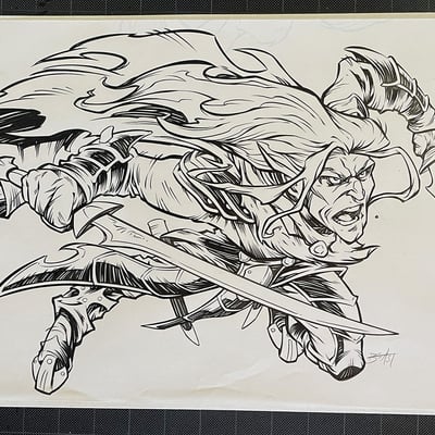 Drizzt do'urden ink or pencil artwork #3 - Thumbnail 4