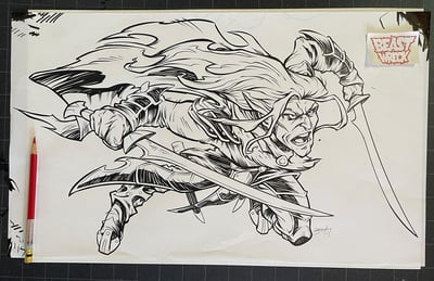 DRIZZT DO'URDEN ink or pencil artwork #3