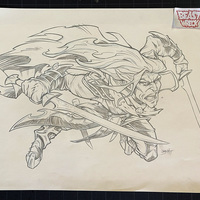 DRIZZT DO'URDEN ink or pencil artwork #3 - Thumbnail 4
