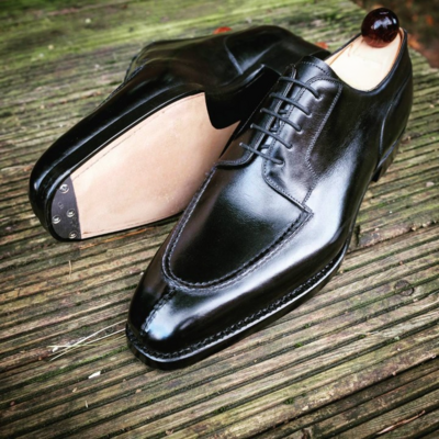 Handmade Men Black Leather Split Toe Oxford Shoes