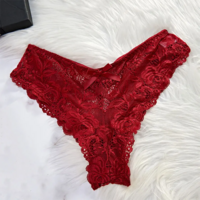 V Neck Sexy Lace Lingerie  Set  - Thumbnail 2