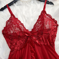 V Neck Sexy Lace Lingerie  Set  - Thumbnail 4