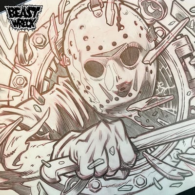 Friday the 13th viii slipmat pencil art - Thumbnail 3