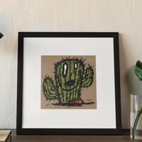 🌷Drawing by Celipe Perroloco "Happy Cactus" - Thumbnail 3