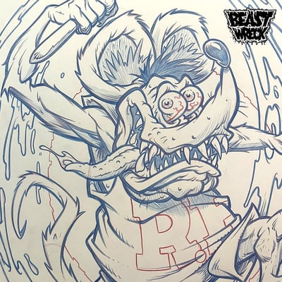 Gnarly: rat fink pencil art - Thumbnail 4