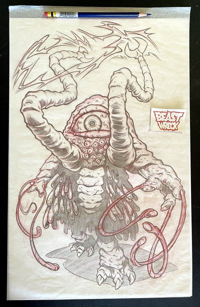 GREEN SLIME rough pencil art