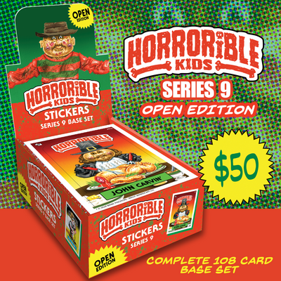 Horrorible kids trading cards - series 9 base set mini box *open edition