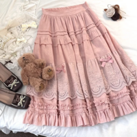 Mori Girl Style Lace Midi Skirt - Thumbnail 7