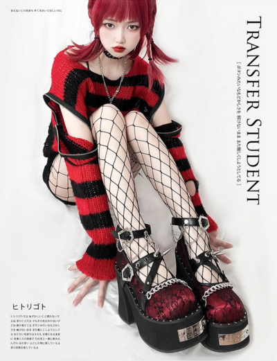 Punk Style Thick Bottom Rivets Platform Shoes