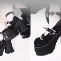 Punk Style Thick Bottom Rivets Platform Shoes - Thumbnail 6