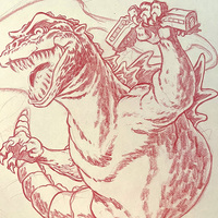 Various GODZILLA STICKERS pencil art - Thumbnail 1