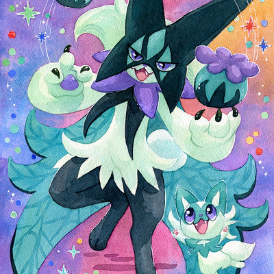 Meowscarada & sprigatito print