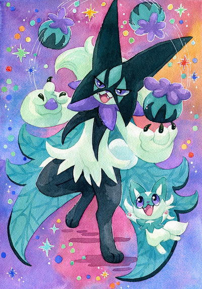 Meowscarada & Sprigatito Print