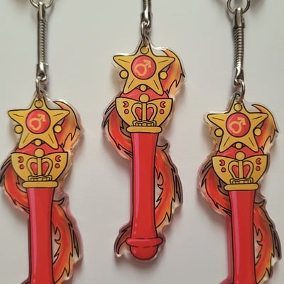 Sailor moon transformation wand 3" keychains