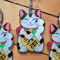Lucky Cat Maneki Neko 3" Keychain - Thumbnail 1