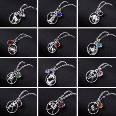Zodiac and birthstone pendant