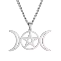 triple moon pentacle necklace  - Thumbnail 2