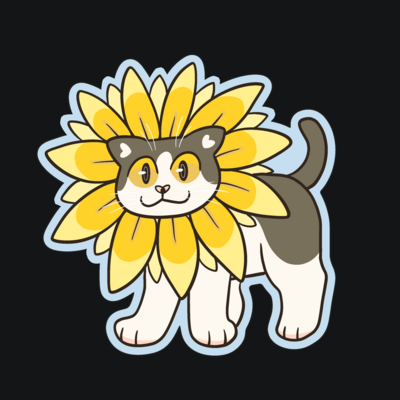 Sunflower kitty sticker