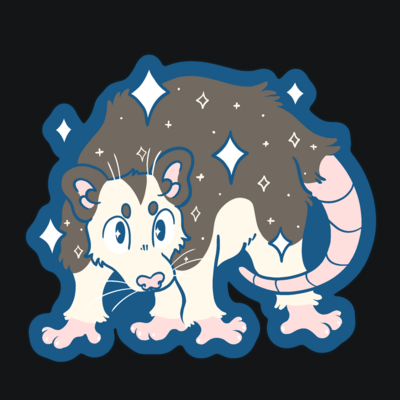 Starry possum sticker