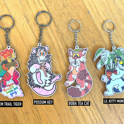 Critter wooden keychains (6 options)