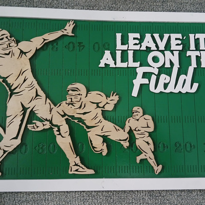 #308 stadium field football plaque