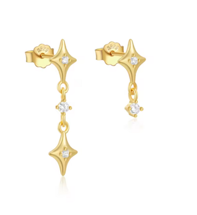  Asymmetry Star Tassel earrings (gold/sliver)