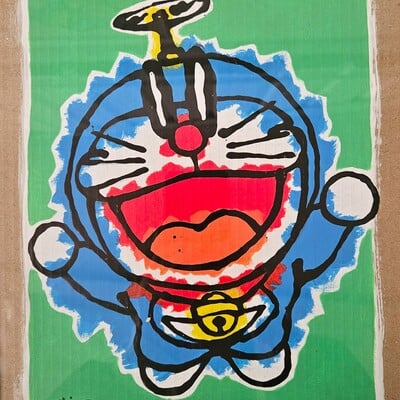 📺 painting by celipe perroloco "corrupted cosmic cat" 