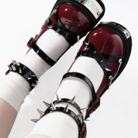 Japanese Retro Gothic Rivets Thick Heels High Heels - Thumbnail 3