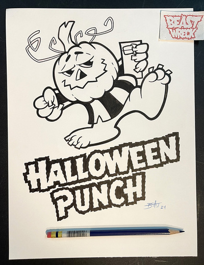 HALLOWEEN PUNCH ink artwork