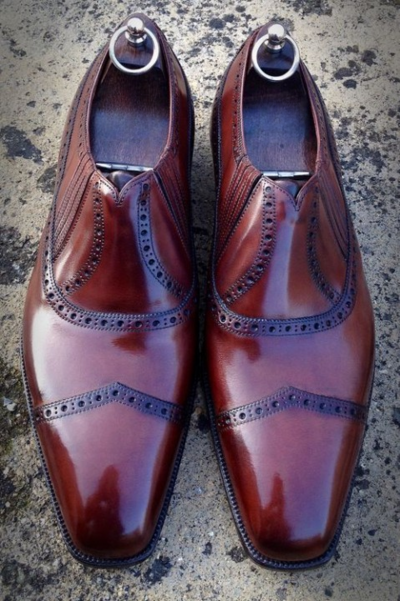 Handmade Men Brown Leather Classic Wingtip Dress Shoes