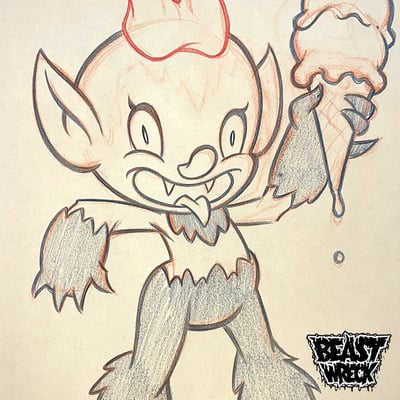 Ice cream demon pencil art - Thumbnail 3