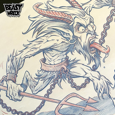 KRAMPUS CHASE pencil art