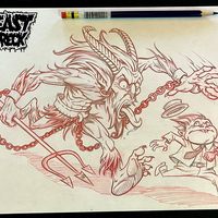 KRAMPUS CHASE pencil art - Thumbnail 4