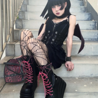 Punk Retro Style Thick Soled High Heel Boots - Thumbnail 4