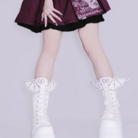 Punk Retro Style Thick Soled High Heel Boots - Thumbnail 9