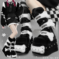 Warm Fluffy Bones Rivet Thick Bottom Bottoms - Thumbnail 1