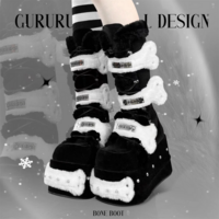 Warm Fluffy Bones Rivet Thick Bottom Bottoms - Thumbnail 6