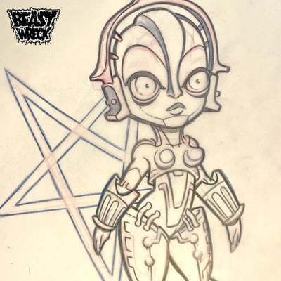 Metropolis: maria-bot pencil art - Thumbnail 2