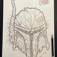BOBA FETT MONSTER HELMET pencil art - Thumbnail 1